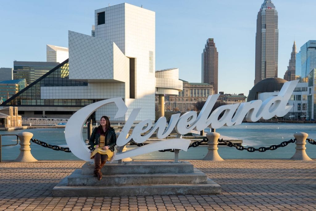 Señal de guión de Cleveland en el puerto de la costa norte