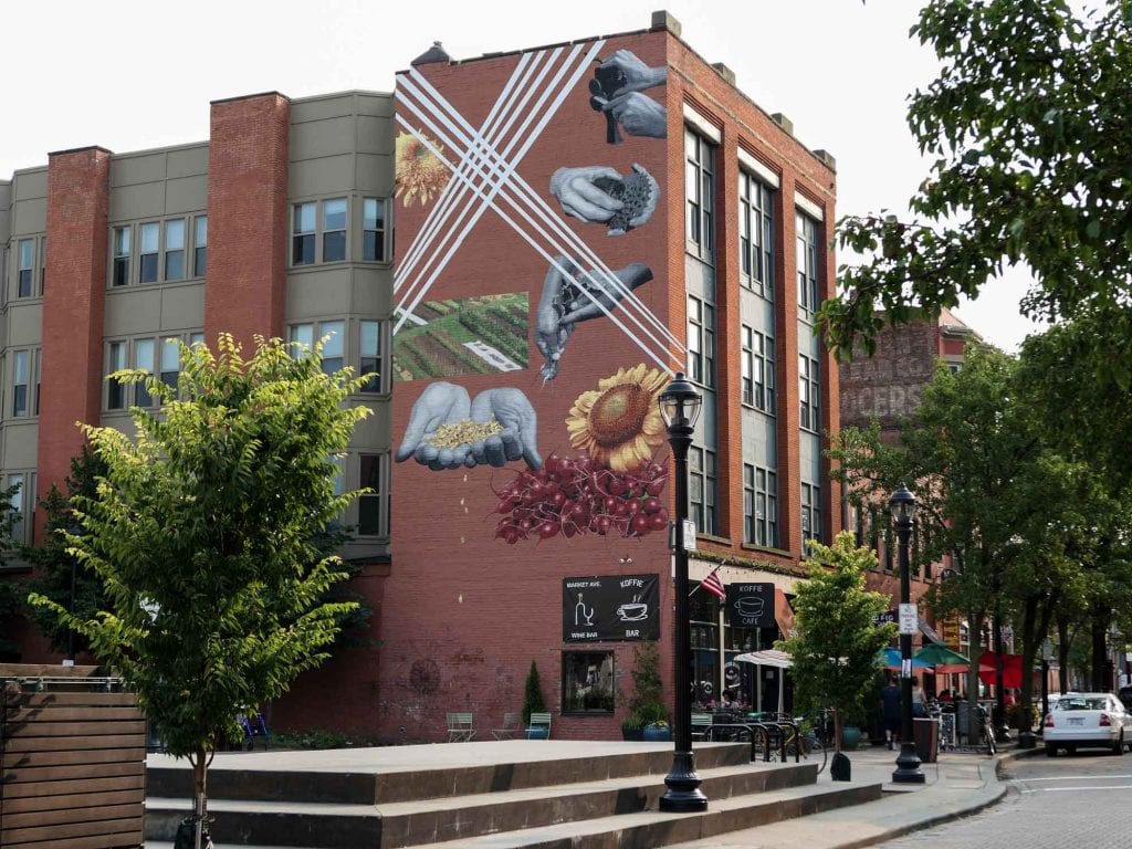 Plaza del mercado en la ciudad de Ohio