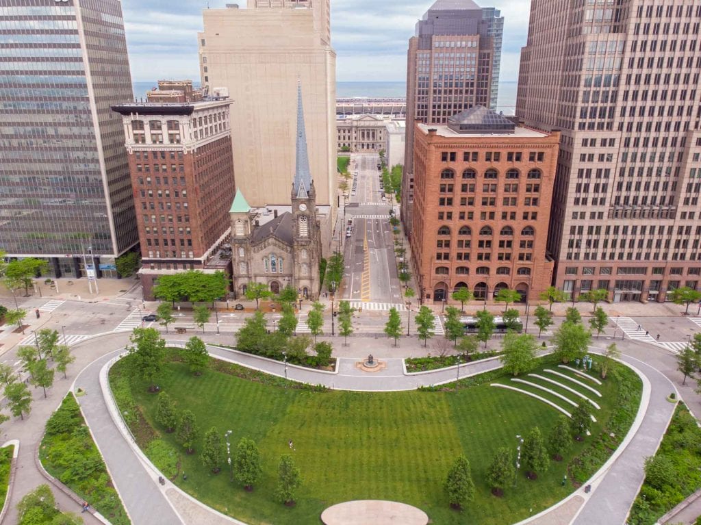 Plaza pública en Cleveland