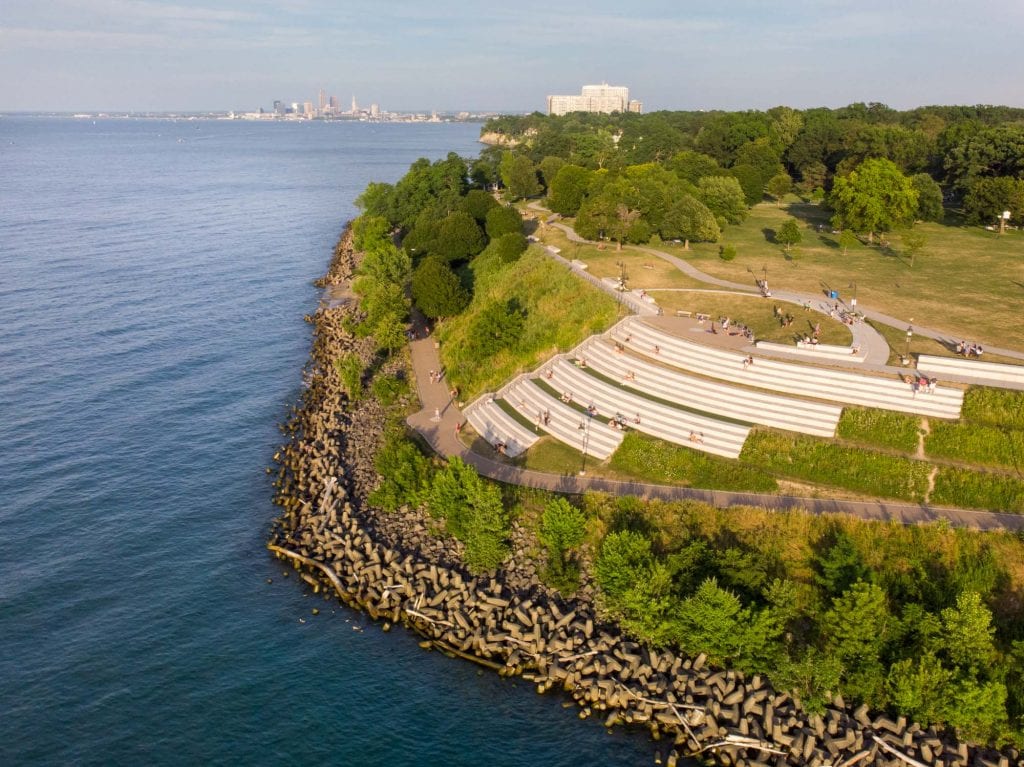 Solstice Steps en verano desde un dron