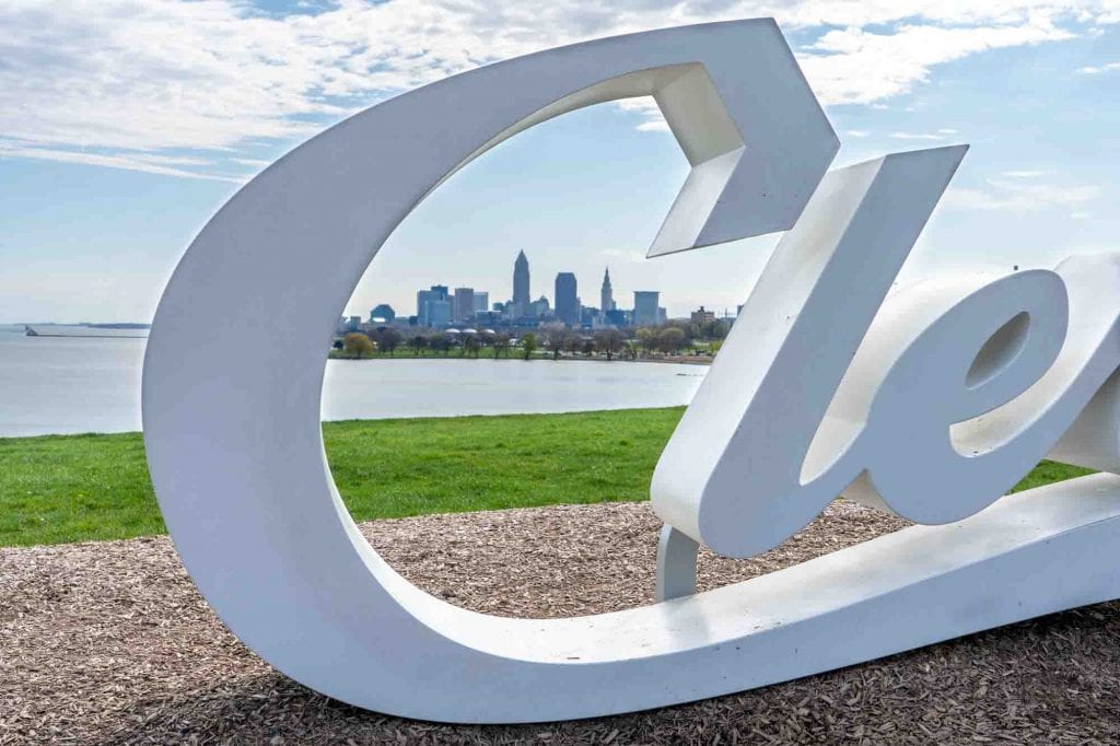 Signo de guión de Edgewater Park Cleveland