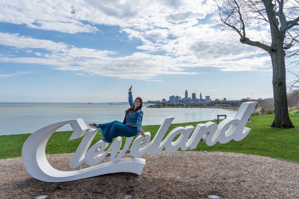 Signo de guión de Edgewater Park Cleveland