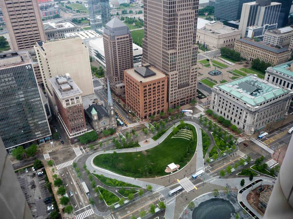 Plaza pública en Cleveland